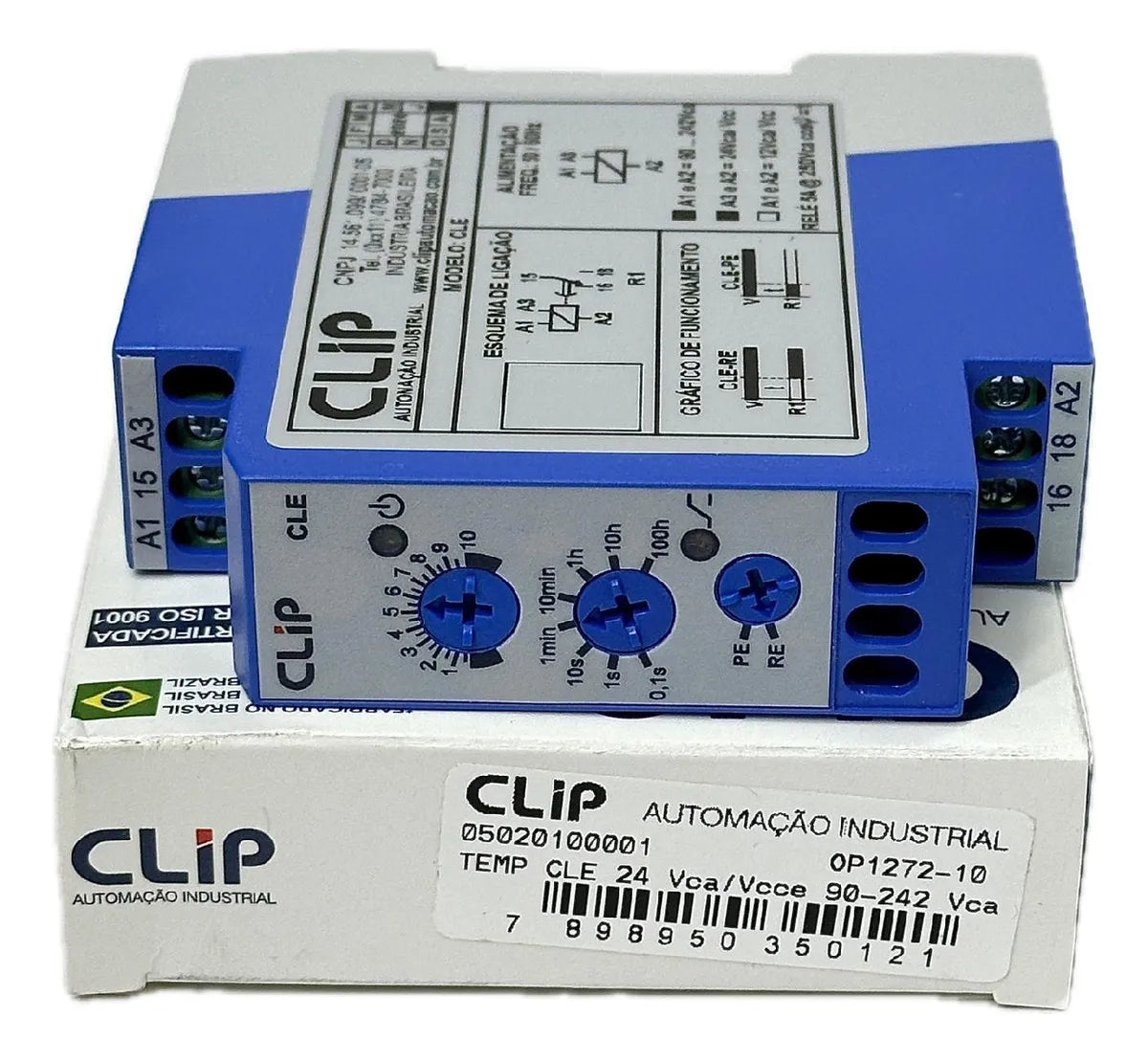 Relé Temporizador Clip Cle-2r Re / Pe Energização 2 Saidas